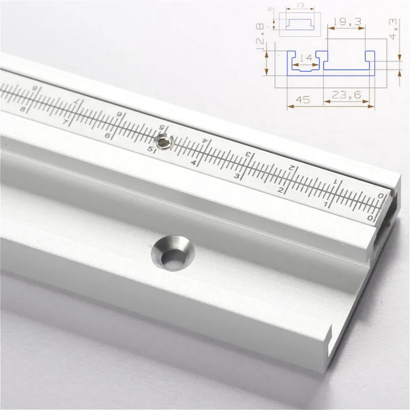 Aluminum Alloy T Tracks with Scale and Miter Track Stop 
